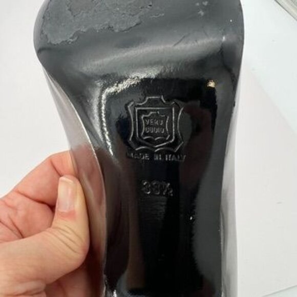 Pierre Hardy Womens Silver Metallic Leather Peep Toe Heels size 8 / 38.5 - Picture 11 of 11